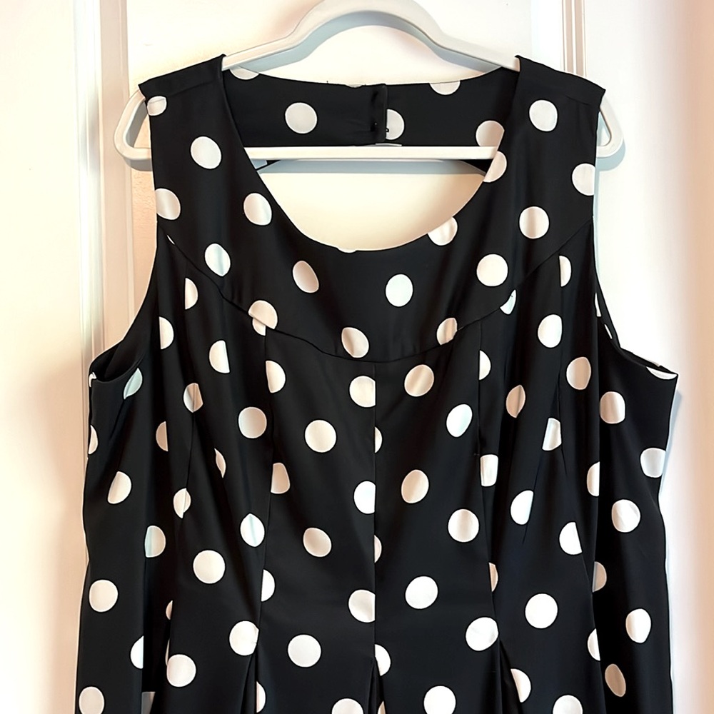 AGB Dress Black and White Sleeveless Polka Dot Dress - Picture 2 of 10